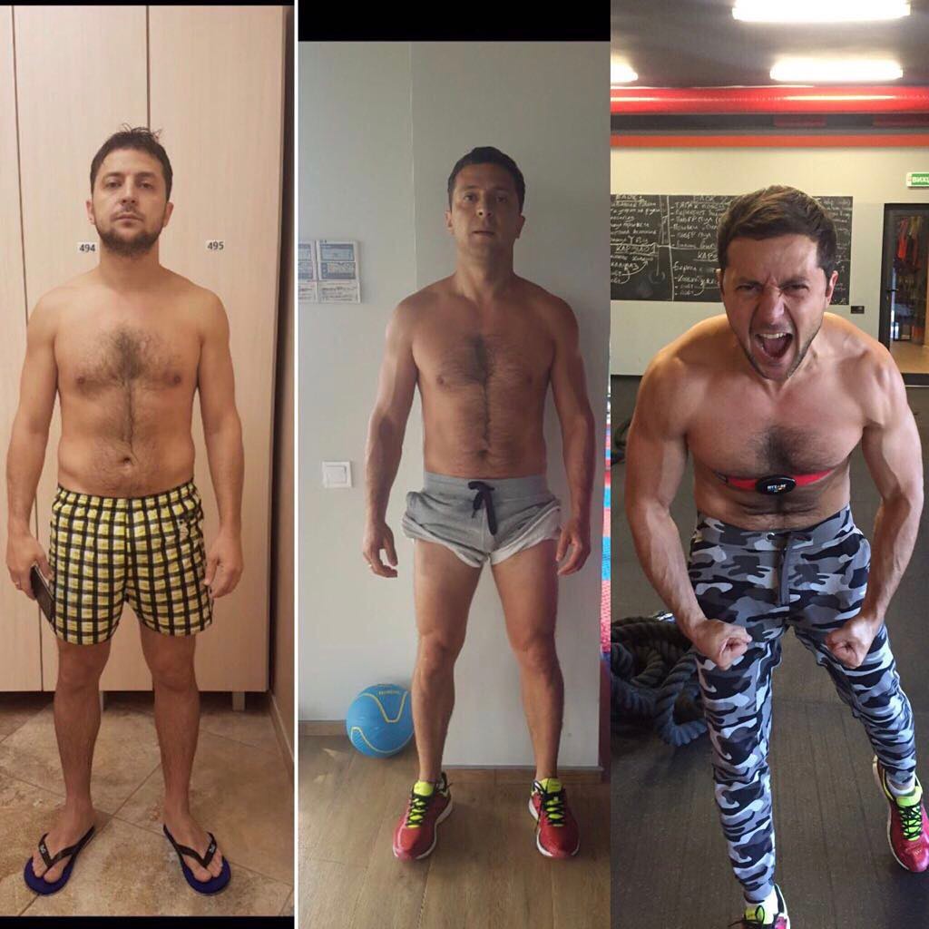 Зеленский без футболки: как и почему менялась фигура президента (фото, видео)